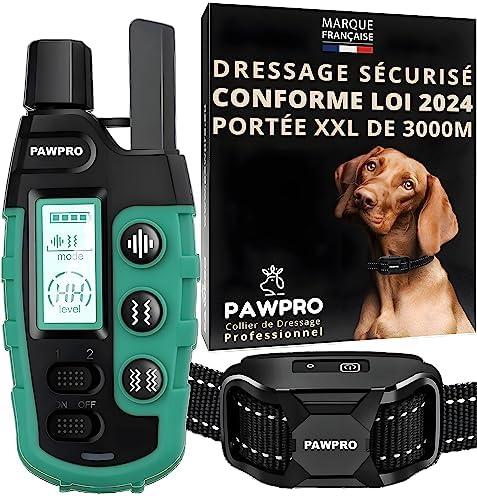 Tilisation des colliers de dressage à stimulation électrique en France à partir de janvier 2024. Le collier de dressage PAWPRO est conforme à cette nouvelle réglementation et propose 3 modes de dressage sans choc électrique : bip sonore, boost de vibration et lumière LED. Vous pouvez ainsi corriger le comportement de votre chien de manière efficace et respectueuse. Portée XXL de 3000m et adapté à tous les chiens : avec une portée allant jusqu'à 3000m, vous pouvez contrôler votre chien à distance, que ce soit en extérieur ou en intérieur. Conçu pour les chiens de toutes tailles, le collier de dressage PAWPRO est réglable et s'adapte à la circonférence du cou de votre animal. Marque française de confiance : PAWPRO est une marque française spécialisée dans les équipements pour animaux de compagnie. Tous nos produits sont conçus avec soin et soumis à des contrôles de qualité stricts pour garantir la sécurité et le bien-être de votre animal. Offrez à votre chien une éducation positive et respectueuse avec le collier de dressage PAWPRO. N'hésitez pas à nous contacter en cas de question ou de problème, notre service client sera ravi de vous aider.  Voir plus de détailsnnPrice: 59,90 €nnImage: https://m.media-amazon.com/images/I/61AaV6jouYL._AC_.jpgnnURL: https://amazon.fr/dp/B09QKM6MHP?tag=i.guery@maruto-hg.comnn--------------nnTitle: Collier Anti Aboiement Chien Rechargeable, PAWFFER Collier de Dressage pour Chien avec Mode Bip&Vibration, Collier IPX67 Étanche et Réfléchissant pour Chiens de Petite à Grande Taille (Marron)nnDesciption: Description du produit Dresser votre chien n'a jamais été aussi facile ! Avec le collier de dressage pour chien PAWFFER, vous pouvez corriger le comportement de votre chien de manière efficace et respectueuse. Conçu pour les chiens de toutes tailles, ce collier anti aboiement offre 2 modes de dressage : bip sonore et vibration. Vous pouvez ainsi éduquer votre chien sans lui causer de douleur ou de stress. Dites adieu aux aboiements intempestifs et aux comportements indésirables ! Collier anti aboiement et de dressage pour chiens de toutes tailles : adapté aux chiens de petite à grande taille, ce collier de dressage est réglable et s'adapte à la circonférence du cou de votre animal. Le collier est étanche selon la norme IPX67, vous pouvez donc l'utiliser sans problème même par temps pluvieux. Modes de dressage bip et vibration : ce collier de dressage pour chien propose 2 modes de dressage : bip sonore et vibration. Les différentes intensités de vibration permettent de s'adapter parfaitement au tempérament et à la sensibilité de votre chien. Vous pouvez ainsi corriger son comportement de manière efficace et respectueuse. Collier rechargeable et réfléchissant : le collier est rechargeable via un câble USB (fourni) et offre une autonomie allant jusqu'à 10 jours en utilisation normale. Grâce à sa couleur marron et à ses bandes réfléchissantes, votre chien sera visible même dans l'obscurité, assurant sa sécurité lors de ses sorties nocturnes. Conçu par des experts animaliers : le collier de dressage pour chien PAWFFER a été conçu par des experts animaliers pour garantir la sécurité et le bien-être de votre animal. En cas de question ou de problème, notre service client est à votre disposition pour vous aider. Offrez à votre chien une éducation positive et respectueuse avec le collier de dressage PAWFFER.  Voir plus de détailsnnPrice: 39,99 €nnImage: https://m.media-amazon.com/images/I/61n+lWX2gTL._AC_.jpgnnURL: https://amazon.fr/dp/B099RSHQND?tag=i.guery@maruto-hg.comnn--------------nnTitle: Wodondog Collier de Dressage pour Chien Rechargeable et IP67 Étanche avec Bip, Vibration et Choc Statique, Collier de Chien de Taille Ajustable, Portée jusqu'à 500 MètresnnDesciption: Description du produit Êtes-vous fatigué des aboiements excessifs, des comportements indésirables et de l'absence de contrôle de votre chien ? Le collier de dressage pour chien Wodondog est votre solution simple et efficace pour dresser votre chien. Avec une portée allant jusqu'à 500 mètres, ce collier de dressage vous permet de contrôler votre chien à distance, que ce soit lors d'une promenade, d'un entraînement ou dans le jardin. Ce collier de dressage pour chien offre 3 modes de correction : bip sonore, vibration et choc statique. Les différentes options de correction vous permettent de choisir celle qui convient le mieux au tempérament de votre chien. Le collier est étanche selon la norme IP67, vous pouvez donc l'utiliser sans problème en extérieur, même par temps pluvieux. Le collier est réglable et convient aux chiens de toutes tailles, de petite à grande taille. Le collier de dressage pour chien Wodondog est rechargeable via un câble USB (fourni) et offre une autonomie allant jusqu'à 15 jours en utilisation normale. L'écran LCD rétroéclairé vous permet de voir clairement les réglages, même la nuit. Conçu par des experts canins, le collier de dressage pour chien Wodondog vous offre une solution efficace pour corriger les comportements indésirables de votre animal de compagnie. N'hésitez pas à nous contacter en cas de question ou de problème, notre service client sera ravi de vous aider.  Voir plus de détailsnnPrice: 39,99 €nnImage: https://m.media-amazon.com/images/I/61xI9QsUhAS._AC_.jpgnnURL: https://amazon.fr/dp/B095892W21?tag=i.guery@maruto-hg.com